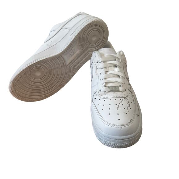 Nike Shoes Air Force 1 AF! White Custom Lightning Bolt Sneakers Size Women's 6.5 - Picture 5 of 5